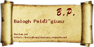 Balogh Pelágiusz névjegykártya